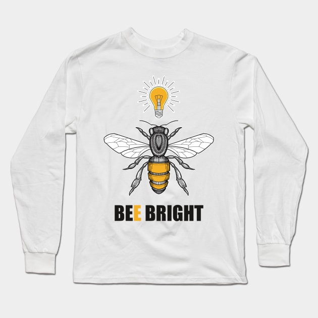 bee bright honey bee lightbulb Long Sleeve T-Shirt by weilertsen